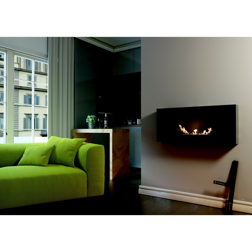 Kratki - Lareira incorporada BIO 40x90 cm 2kW preto