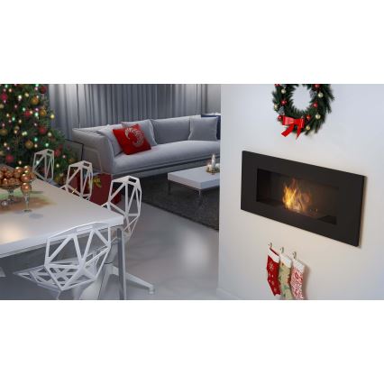 Kratki - Lareira incorporada BIO 40x90 cm 2kW preto