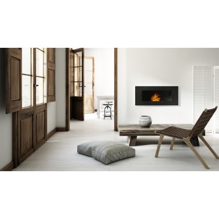 Kratki - Lareira incorporada BIO 40x90 cm 2kW preto