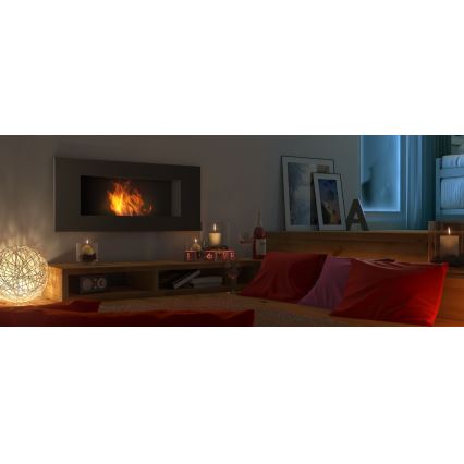 Kratki - Lareira incorporada BIO 40x90 cm 2kW preto