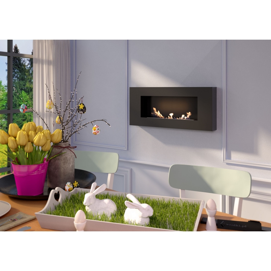 Kratki - Lareira incorporada BIO 40x90 cm 2kW preto