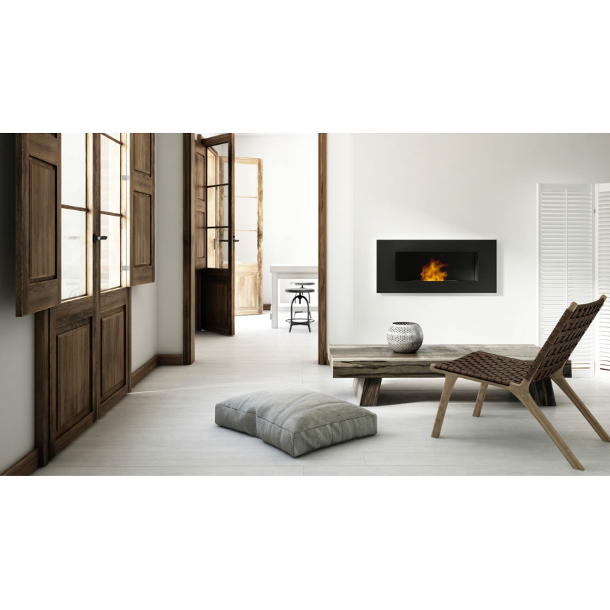 Kratki - Lareira incorporada BIO 40x120 cm 3x1,1kW preto