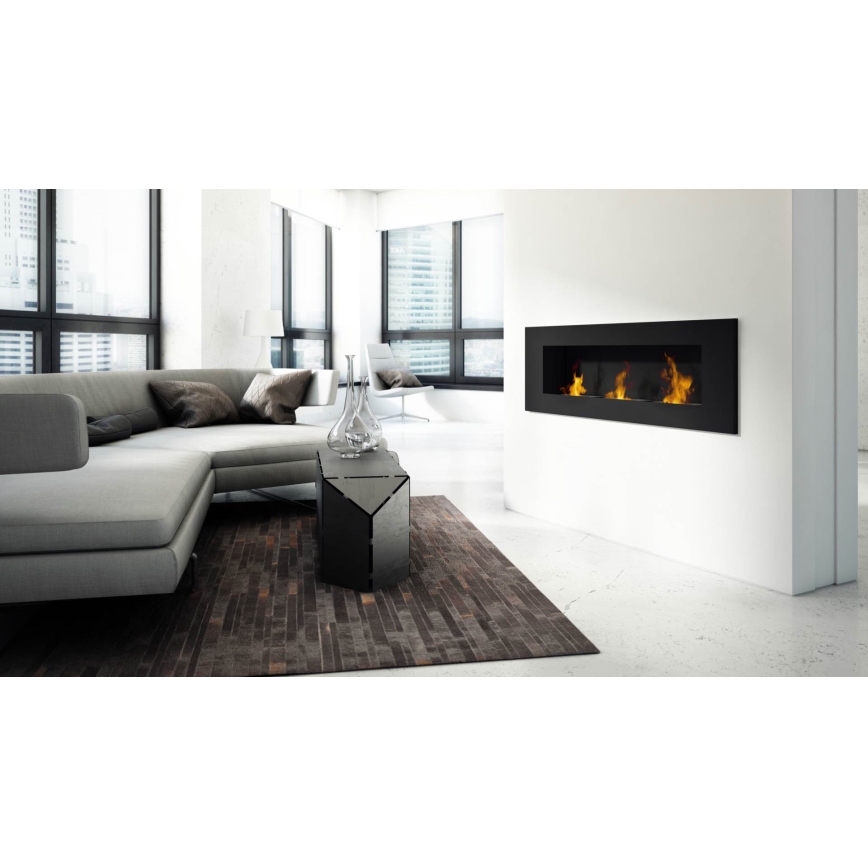 Kratki - Lareira incorporada BIO 40x120 cm 3x1,1kW preto