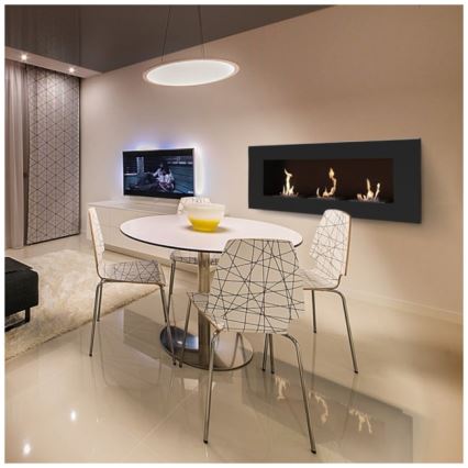 Kratki - Lareira incorporada BIO 40x120 cm 3x1,1kW preto