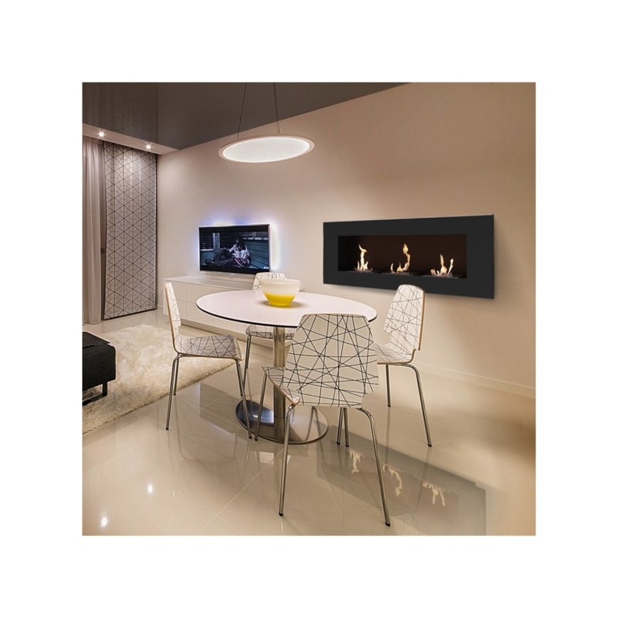Kratki - Lareira incorporada BIO 40x120 cm 3x1,1kW preto