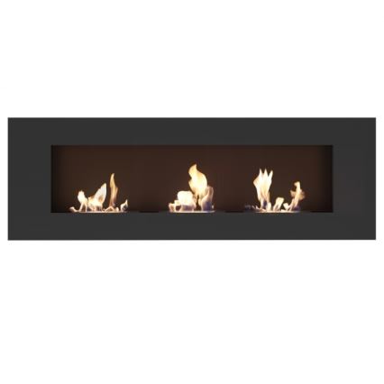 Kratki - Lareira incorporada BIO 40x120 cm 3x1,1kW preto
