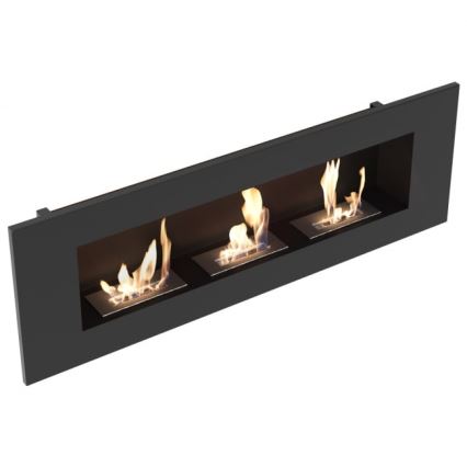 Kratki - Lareira incorporada BIO 40x120 cm 3x1,1kW preto