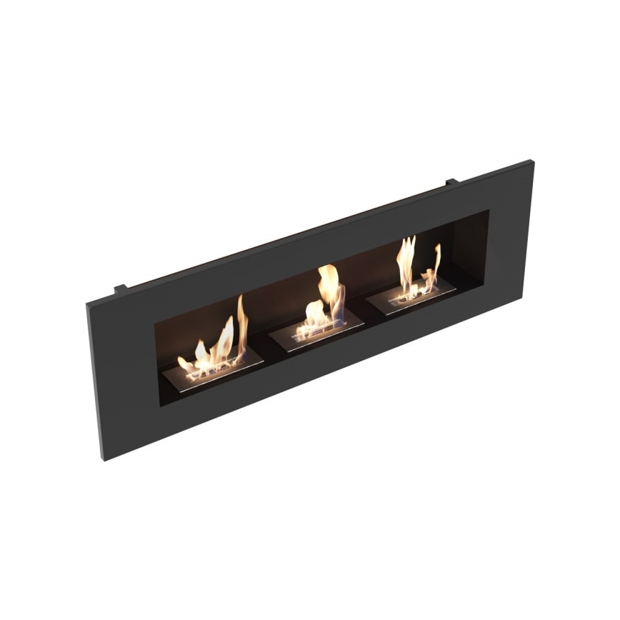 Kratki - Lareira incorporada BIO 40x120 cm 3x1,1kW preto