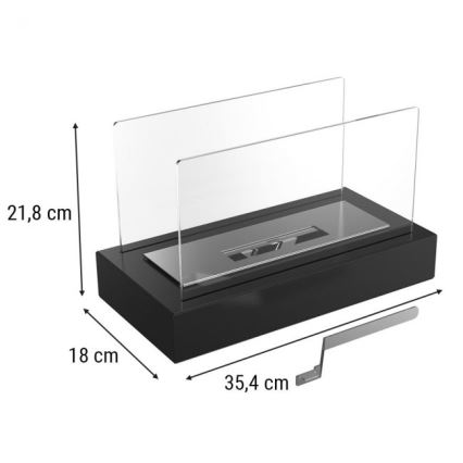 Kratki - Lareira BIO 21,8x35,4 cm 1kW preto
