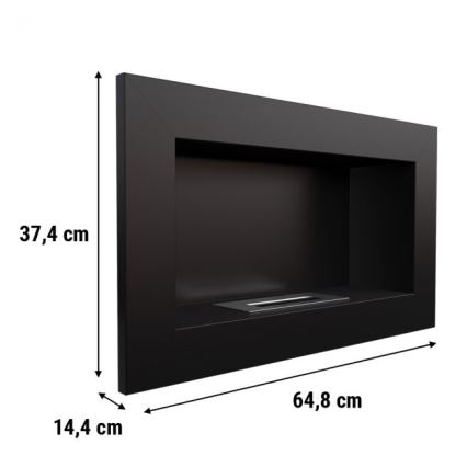 Kratki - Lareira incorporada BIO 37,4x64,8 cm 1kW preto