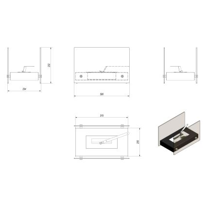 Kratki - Lareira BIO 25,2x39cm 1kW branco