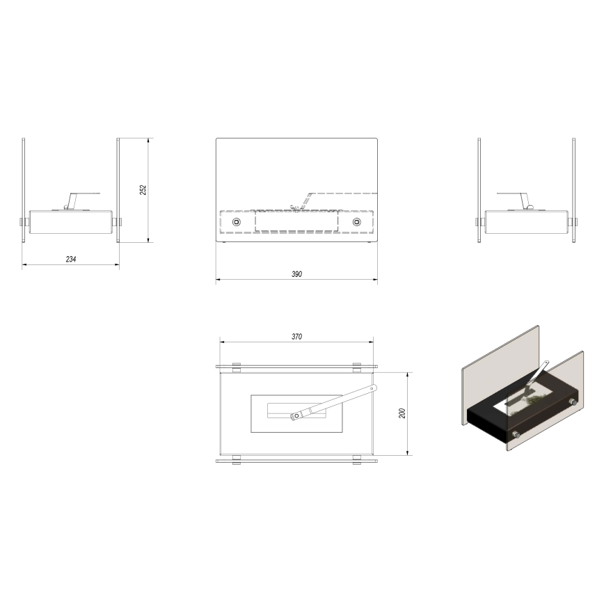Kratki - Lareira BIO 25,2x39cm 1kW branco