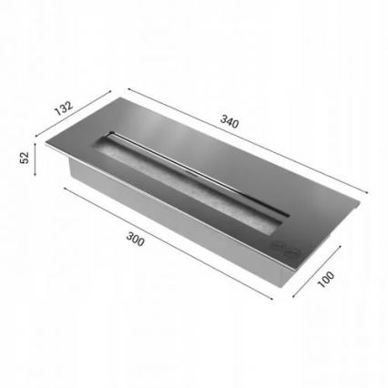 Kratki - Lareira BIO 8,5x49 cm 2,5kW preto