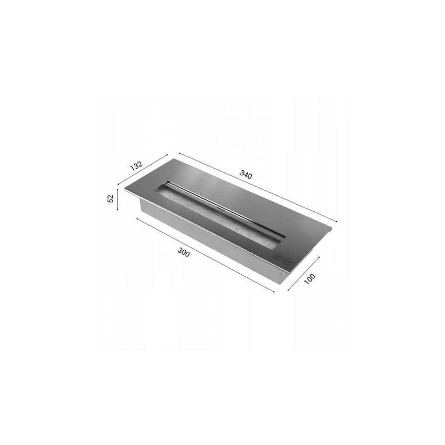 Kratki - Lareira BIO 8,5x49 cm 2,5kW preto