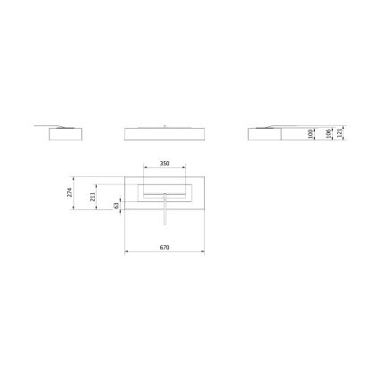 Kratki - Lareira BIO 10x67 cm 3kW preto