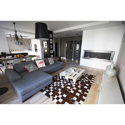 Kratki - Lareira embutida BIO 65x180 cm 3x2,5kW cromado brilhante