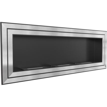 Kratki - Lareira embutida BIO 65x180 cm 3x2,5kW cromado brilhante