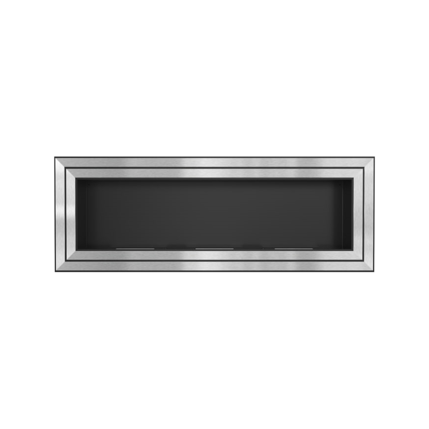 Kratki - Lareira embutida BIO 65x180 cm 3x2,5kW cromado brilhante