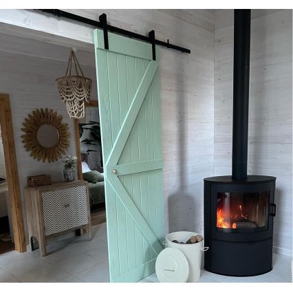 Kratki - Lareira de aço com fecho automático da porta 10kW 150 mm preto