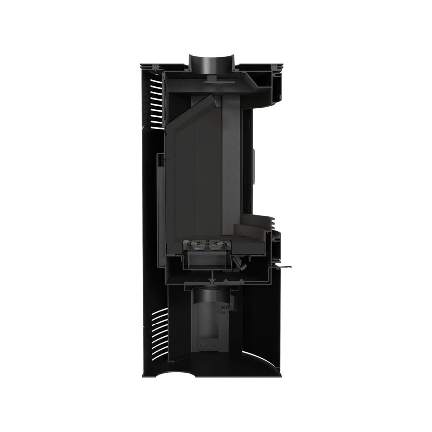 Kratki - Lareira de aço com fecho automático da porta 10kW 150 mm preto