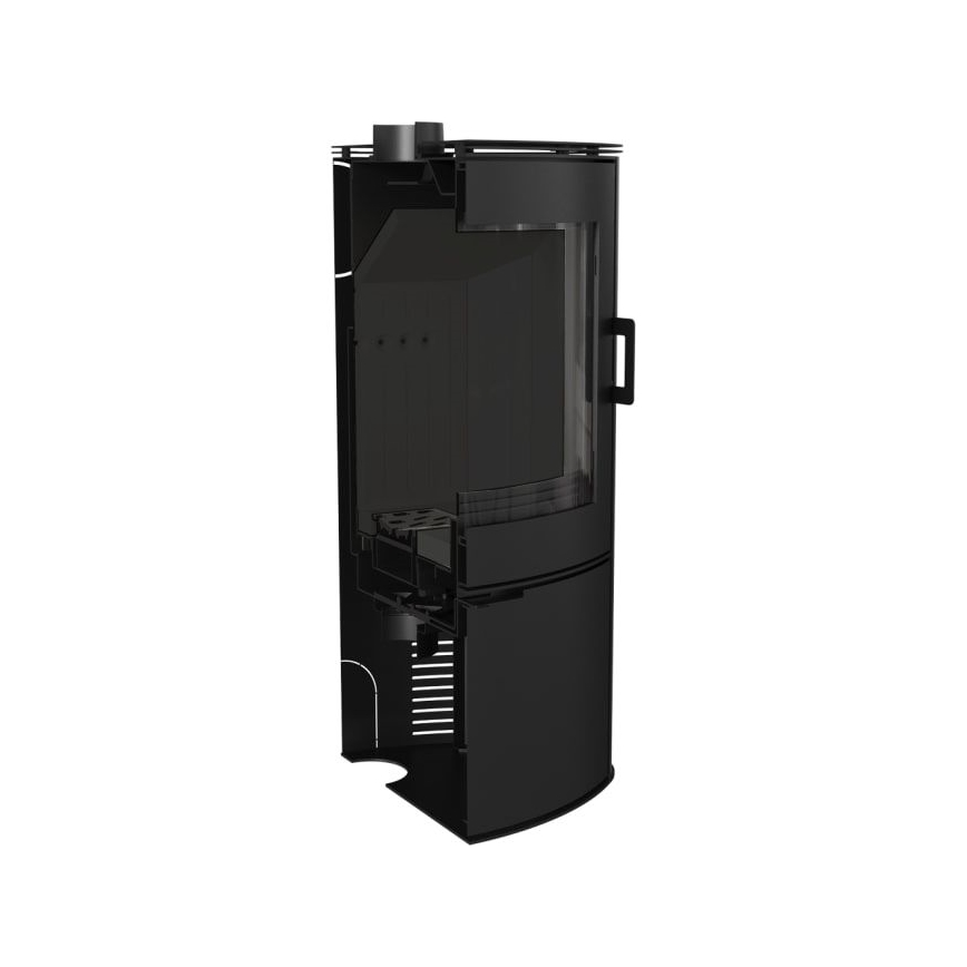 Kratki - Lareira de aço com fecho automático da porta 10kW 150 mm preto