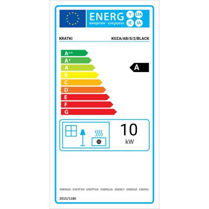 Kratki - Lareira de aço com fecho automático da porta 10kW 150 mm preto