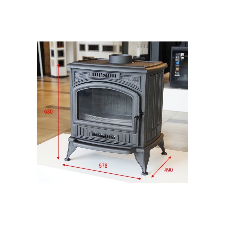 Kratki - Lareira de ferro fundido 8kW 150mm