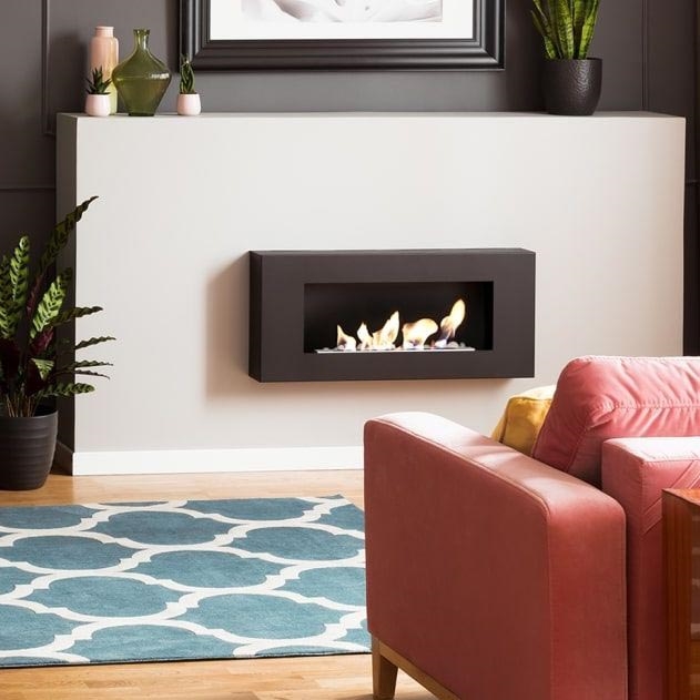 Kratki - Lareira de parede BIO 40x90 cm 1,5kW preto