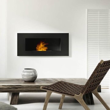 Kratki - Lareira incorporada BIO 40x120 cm 3x1,1kW preto