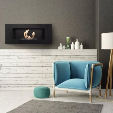 Kratki - Lareira incorporada BIO 40x90 cm 2kW preto