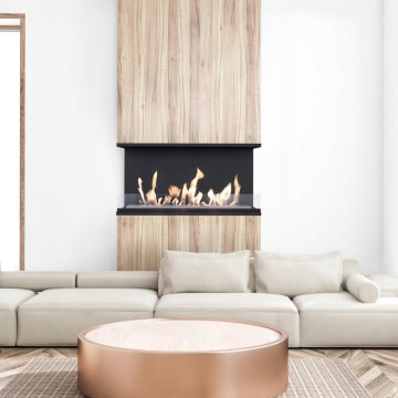 Kratki - Lareira incorporada BIO 50x100 cm 7kW preto