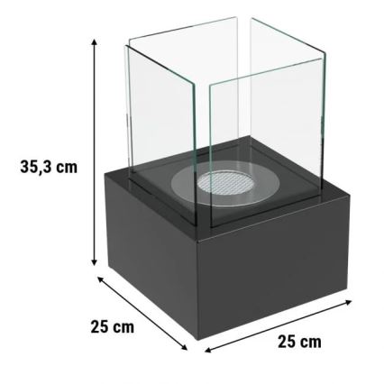 Kratki - Lareira BIO 35,3x25 cm 1kW preto