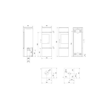 Kratki - Lareira de aço 8kW 150mm