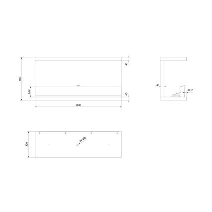 Kratki - Lareira incorporada BIO 50x100 cm 7kW preto