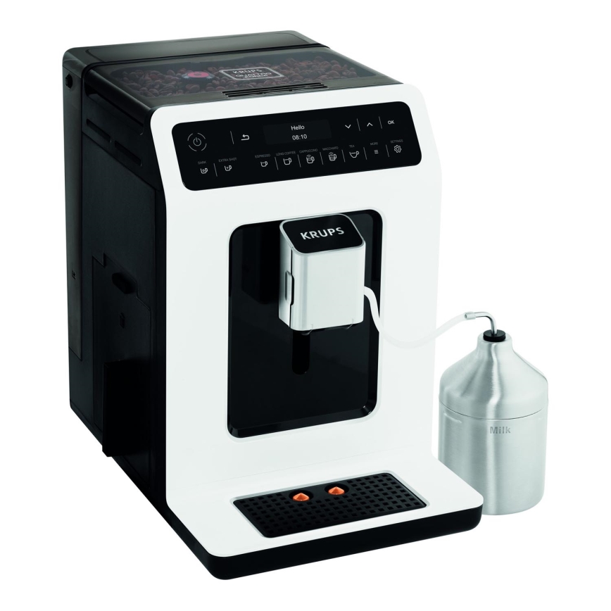Krups - Máquina de café automática com milk contentor EVIDENCE 1450W/230V branco
