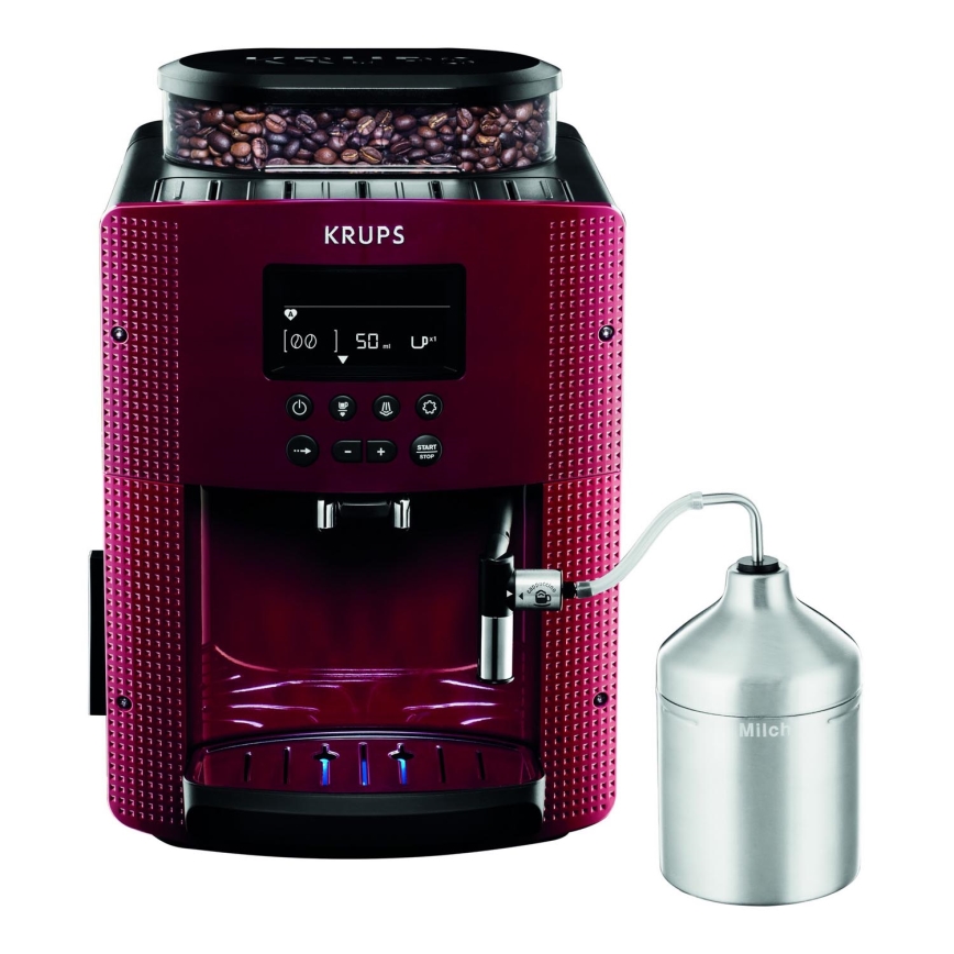 Krups - Máquina de café automática com reservatório de leite ESSENTIAL 1450W/230V vermelho