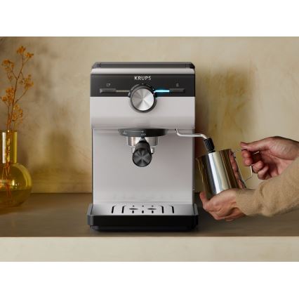 Krups - Máquina de café com manivela para duas chávenas AUTHENTIC 1450W/230V cinzento