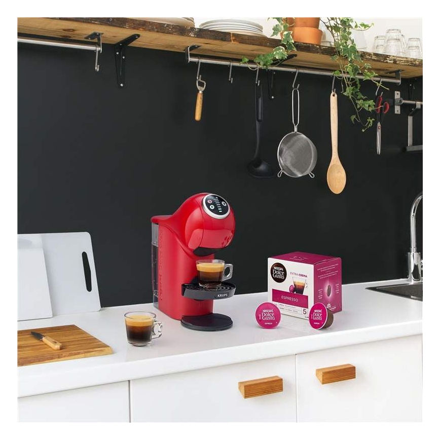 Krups - Máquina de café de cápsulas NESCAFÉ DOLCE GUSTO GENIO S PLUS 1500W vermelho