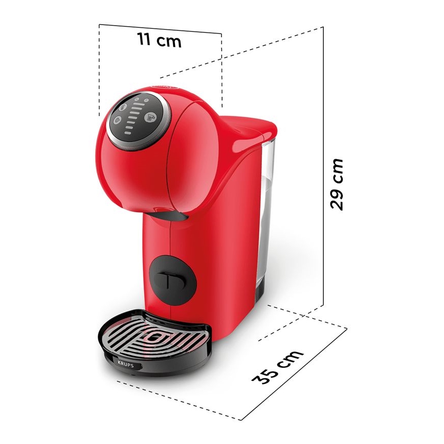 Krups - Máquina de café de cápsulas NESCAFÉ DOLCE GUSTO GENIO S PLUS 1500W vermelho