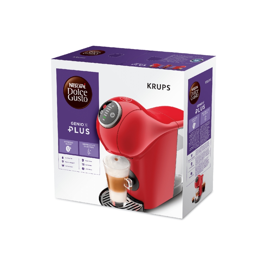 Krups - Máquina de café de cápsulas NESCAFÉ DOLCE GUSTO GENIO S PLUS 1500W vermelho