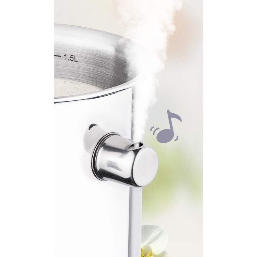 Lamart - Aquecedor de leite 1,5 l de aço inoxidável