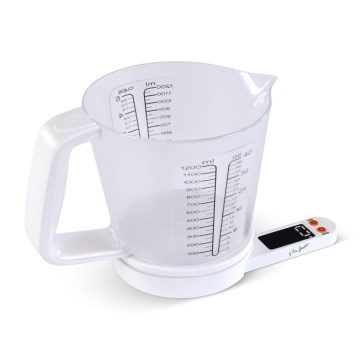 Lamart - Balança de cozinha digital com copo medidor 2xAAA branca
