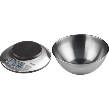 Lamart - Balança de cozinha digital com visor LCD e taça 2xAAA aço inoxidável