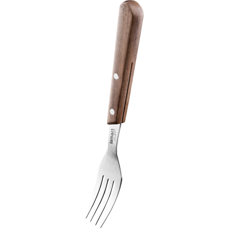 Lamart - Conjunto de talheres para bife 8 pcs nogueira