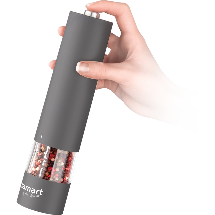 Lamart - Moedor elétrico de especiarias 4xAA cinzento