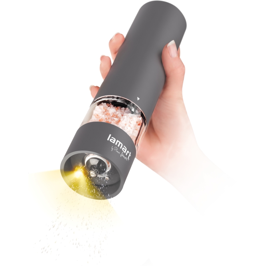 Lamart - Moedor elétrico de especiarias 4xAA cinzento