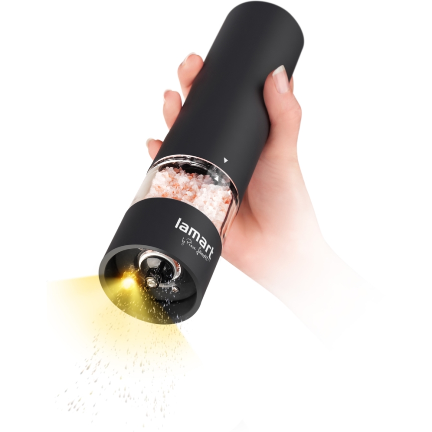 Lamart - Moedor elétrico de especiarias 4xAA preto