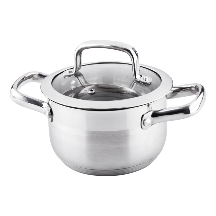 Lamart - Panela com tampa de aço inoxidável de 16 cm