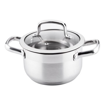 Lamart - Panela com tampa de aço inoxidável de 18 cm