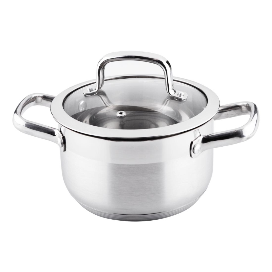 Lamart - Panela com tampa de aço inoxidável de 18 cm